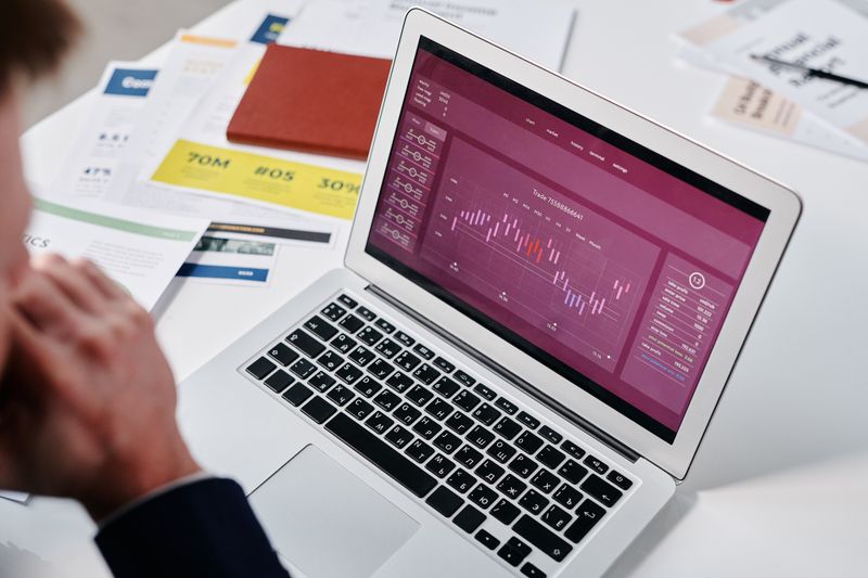 Data analytics chart shown on a computer screen