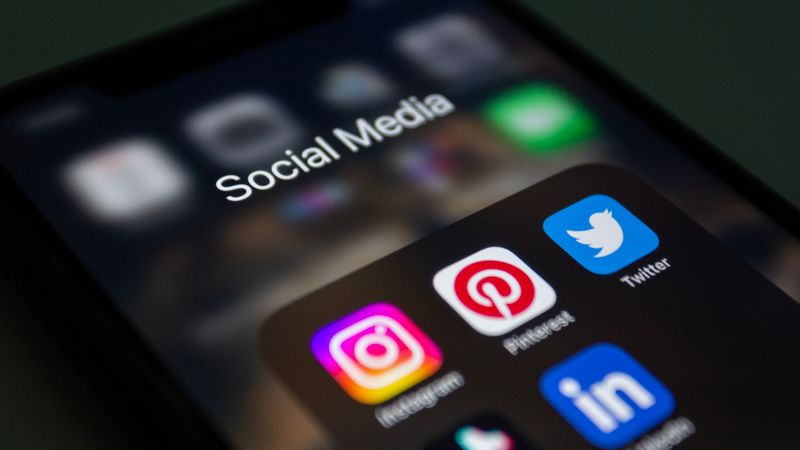 Phone screen showing a folder of social media apps